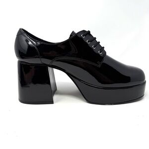 JAZZ02/B‎ Men's Black Patent Platform Disco Retro 70's Pimp Daddy Costume Shoes
